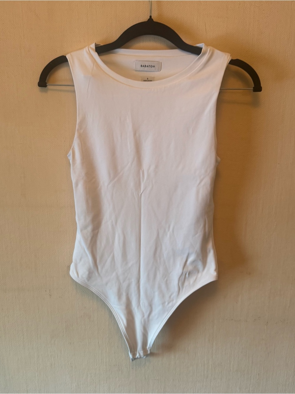 Babaton White Sleeveless One-Piece Bodysuit